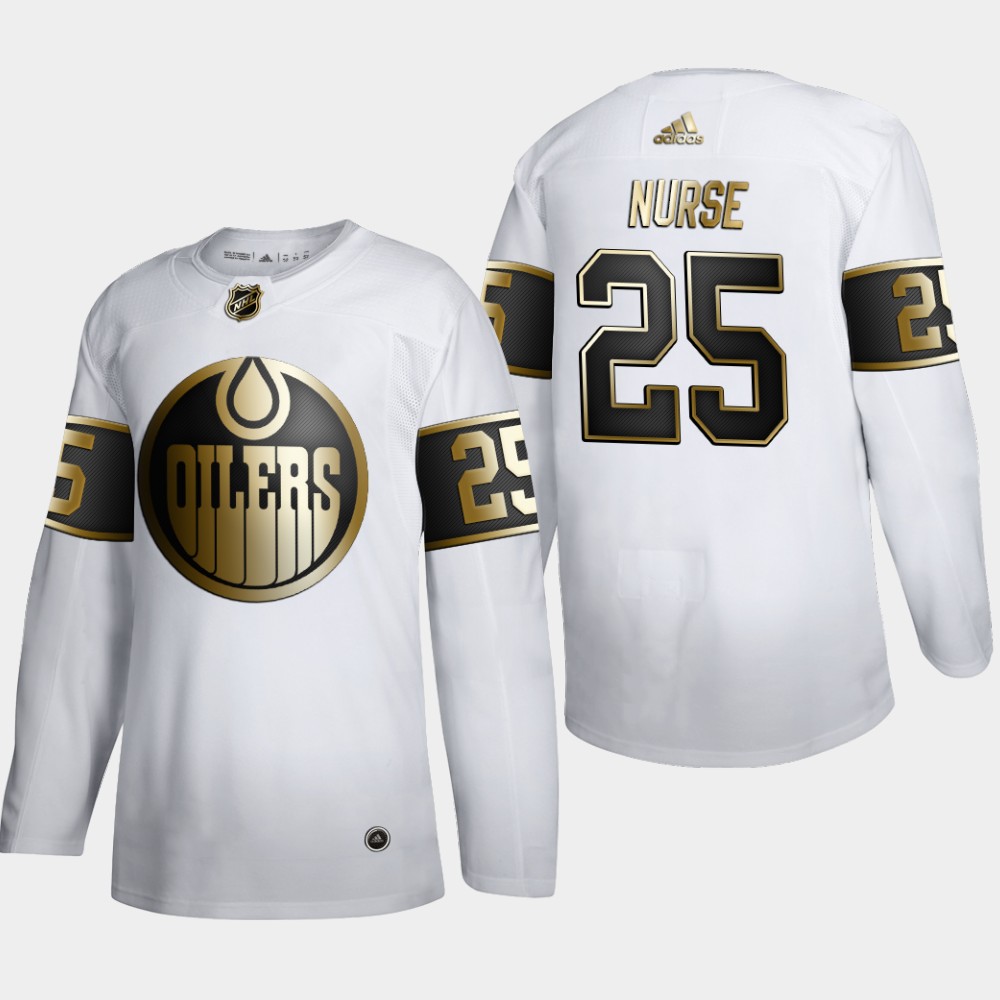 Edmonton Oilers 25 Darnell Nurse Men Adidas White Golden Edition Limited Stitched NHL Jersey